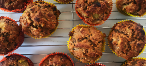Cranberry and feijoa muffins