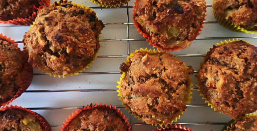 Cranberry and feijoa muffins